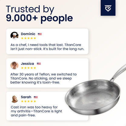 Titanium Fry Pan Pro® | Perfect Non-Stick Cooking without Chemicals!